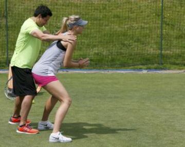 Imágenes del entrenamiento de Sharapova en Wimbledon