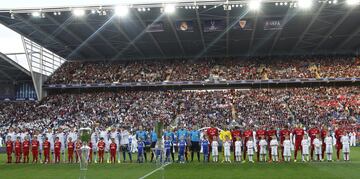 Dos meses y medio después de la épica Décima conquistada ante el Atleti en Lisboa, el Madrid de Ancelotti se medía al Sevilla de Emery, rey de la Europa League. Cardiff (en su vetusto, pequeño y antiguo estadio) acogía a su paisano Gareth Bale, sobre el que estaban puestas todas las miradas. Pero al final decidió el de siempre: Cristiano