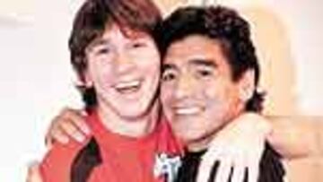 Maradona y Messi, juntos.