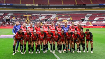 Atlas team group during the Liga BBVA MX Femenil, Torneo Apertura 2024 Round 1st match between Atlas and Tigres UANL, at Jalisco Stadium, on July 07, 2024 in Guadalajara, Jalisco, Mexico.