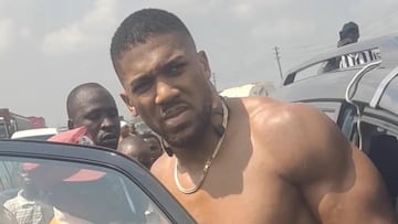 Anthony Joshua tras el accidente.