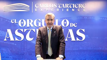 OVIEDO, 21/08/2025.- El mexicano Martín Peláez, presidente del Real Oviedo español, asegura, en vísperas del partido de Liga ante el Real Madrid, que el club azul se lleva "preparando para este momento" desde la llegada al club del Grupo Pachuca, en el verano de 2022. EFE/ J. L. Cereijido