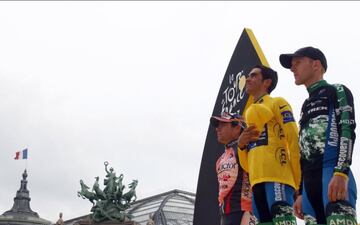 Tour de Francia de 2007. Alberto Contador, Cadel Evans y Levi Leipheimer.
