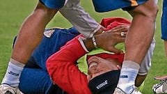 Luis Fabiano dio el susto con una caída aparatosa