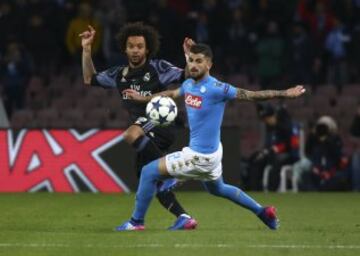 Marcelo and Elseid Hysaj do battle.