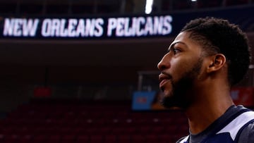 Basketball - NBA Global Games - New Orleans Pelicans training session ahead of preseason game against Houston Rockets - Beijing, China - 11/10/16. New Orleans Pelicans player Anthony Davis talks to the media. REUTERS/Thomas Peter