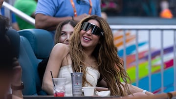 The Colombian artist shared a snapshot during the game to show off the promotion of her new album on the billboards at the Santiago Bernabéu.