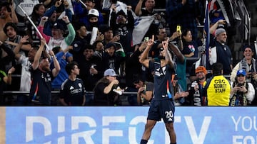 Anibal Godoy, feliz por su primer gol con San Diego FC