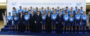 14/12/17 PRESENTACION EQUIPO CICLISTA MOVISTAR TEAM CICLISMO  ALEJANDRO VALVERDE - NAIRO QUINTANA - MIKEL LANDA  JOSE RAMON LETE , PRESIDENTE DEL CSD - EUSEBIO UNZUE