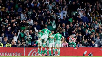La afición del Betis, en el Villamarín.