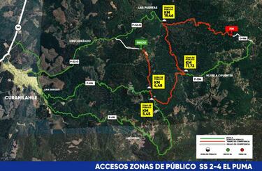 Mapas y zonas de espectadores de la fecha del WRC en Chile