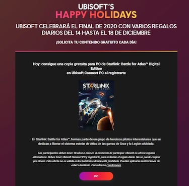 Consigue gratis Starlink Battle for Atlas para PC gracias a Ubisoft's Happy Holidays
