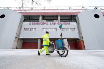 Las Gaunas bajo la nieve