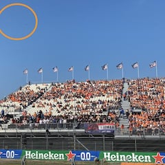 Un fan de Hamilton responde a marea naranja desde el aire