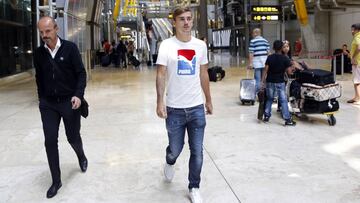 Griezmann, a su llegada a Madrid en una imagen de archivo.