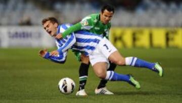 Griezmann durante el partido del d&iacute;a 3 entre la Real y el Betis. 