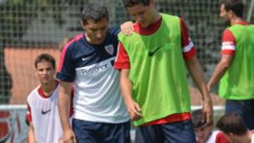 Valverde, ayer con Herrera.