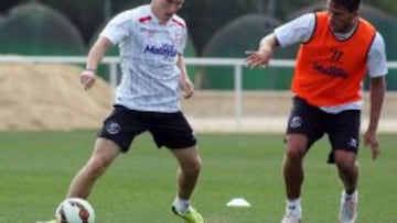 Gameiro, en un entrenamiento de pretemporada.
