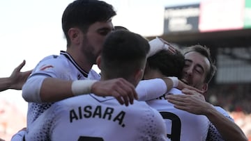 Alegría tras el 0-1,