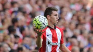 Aymeric Laporte en un partido con el Athletic.