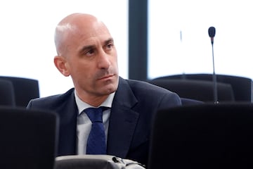 Luis Rubiales en la sede de la Audiencia Nacional en San Fernando de Henares, Madrid.