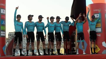 El equipo de Astana Pro Team gan¨® la crono y Miguel ?ngel L¨®pez l¨ªder de la general.