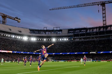 Fermín López celebra el 3-0 al Athletic Club. 