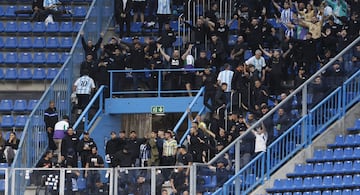 Aficionados del Málaga en Riazor.