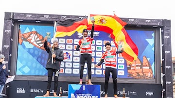 Marc Paré y Miguel Chapuis en el podio de Citroën Windsurf World Cup Sylt, PWA 2025