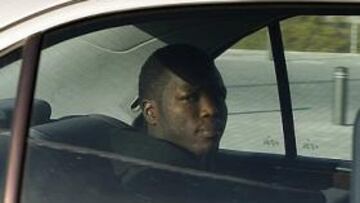 <b>VALDEBEBAS (9:45 HORAS). </b>Tamimu Muntari llegó ayer temprano a la Ciudad Deportiva.