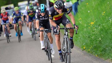 Philippe Gilbert ataca junto a Michal Kwiatkowski durante la Amstel Gold Race.