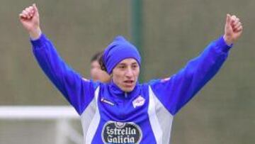 Andrés Guardado durante el último entrenamiento del Depor.