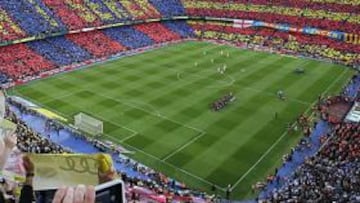 <b>SENYERA. </b>El Camp Nou volverá a desplegar un gran mosaico.