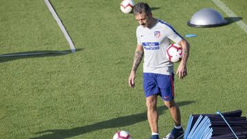 Nelson Vivas, en una sesión del Atlético.