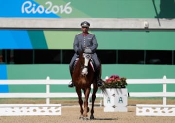 RIO DE JANEIRO, BRAZIL - AUGUST 06:  Carlos Lobos Munoz of Chile riding Ranco competes in the Individual Dressage event on Day 1 of the Rio 2016 Olympic Games at the Olympic Equestrian Centre on August 6, 2016 in Rio de Janeiro, Brazil.  (Photo by Jamie Squire/Getty Images)