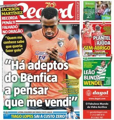 Jackson Martínez responde a críticas de hinchas del Benfica