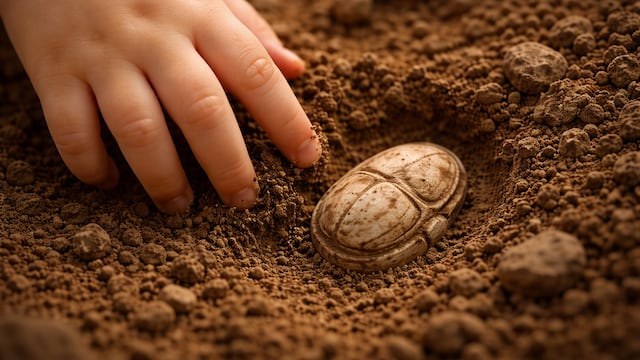 The youngster was walking around the site when she came upon this ancient item, one that has caused a flurry of interest.