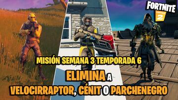 ¿Dónde están Velocirraptor, Cénit y Parchenegro en Fortnite Temporada 6?