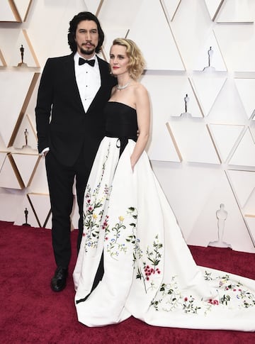 Adam Driver, nominado al Oscar al  mejor actor por 'Historia de un matrimonio' junto a su mujer, la actriz Joanne Tucker.