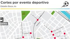 Cortes de tránsito en Buenos Aires y accesos a La Bombonera