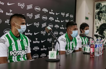 Atlético Nacional presentó sus refuerzos. Jhon Duque, Alex Mejía y Daniel Mantilla.