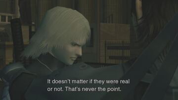 Snake consuela a Raiden al final del juego, diciéndole que «no importa si (las experiencias vividas) han sido reales o no; eso no es lo importante»