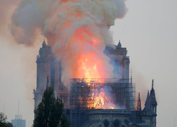 Devastador incendio de la catedral de Notre Dame, uno de los monumentos más emblemáticos de París.