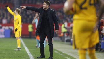 Simeone, durante el partido frente al Sevilla.