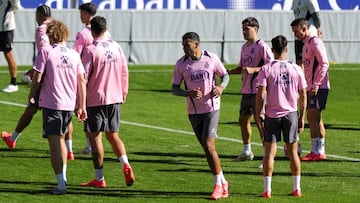 Walid Cheddira, en el entrenamiento de este sábado.