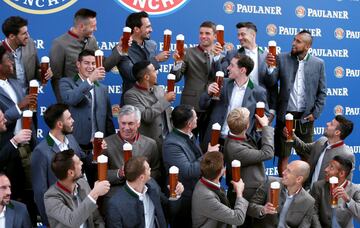 Los jugadores y el entrenador del Bayern Múnich.