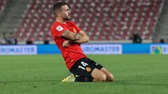 Dani Rodríguez celebra su gol a Osasuna en Son Moix.