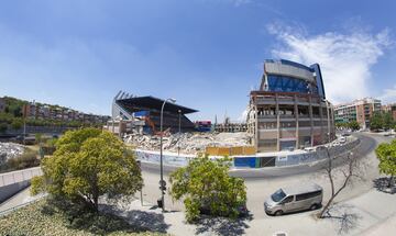 Así avanzan las obras de demolición del estadio Vicente Calderón. 