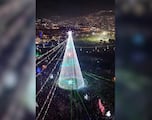 Así se encendió el árbol de navidad más grande de Bogotá