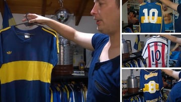 Este hincha tiene más de 200 camisetas de Boca